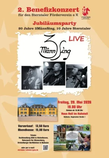 Benefizkonzert „20 Jahre 3MännSing & 10 Jahre Sterntaler Förderverein“
