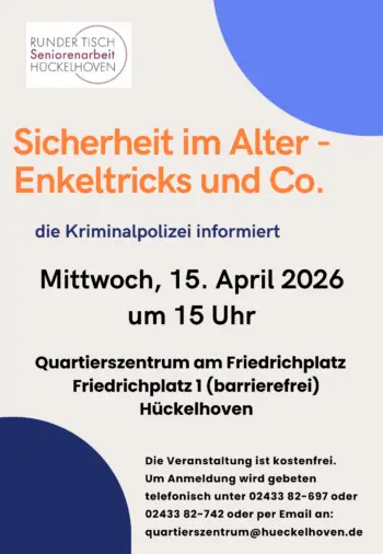 Sicherheit im Alter – Enkeltricks und Co. Die Kriminalpolizei informiert ….