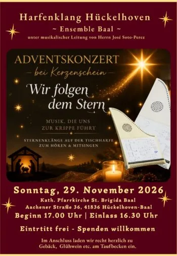Adventskonzert bei Kerzenschein des Tischharfen-Ensembles Baal