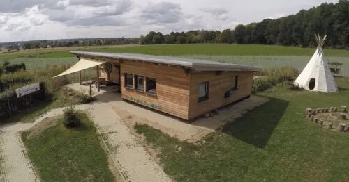 Waldkindergarten Laubfrösche Luftaufnahme 2020 Foto Kindergarten
