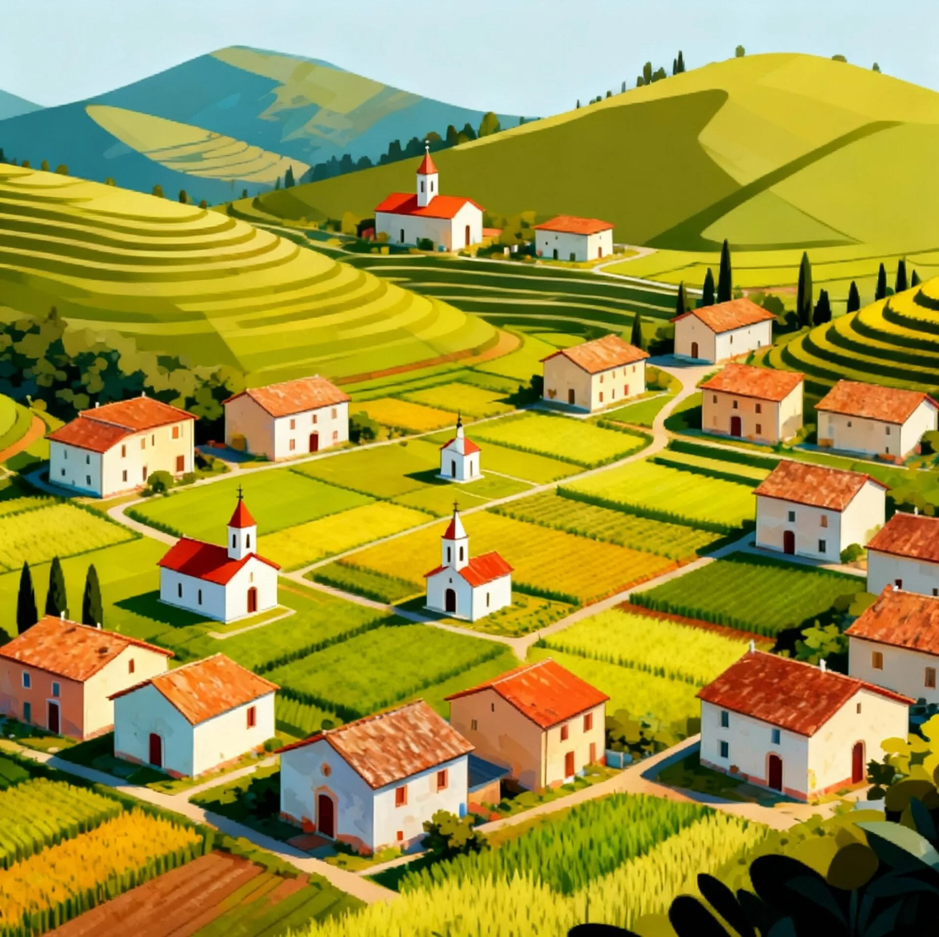 Landschaft Mit 11 Drfern Terrassierte 16206