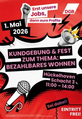 Kundgebung & Fest DES DGB zum Thema ‘Bezahlbares Wohnen’