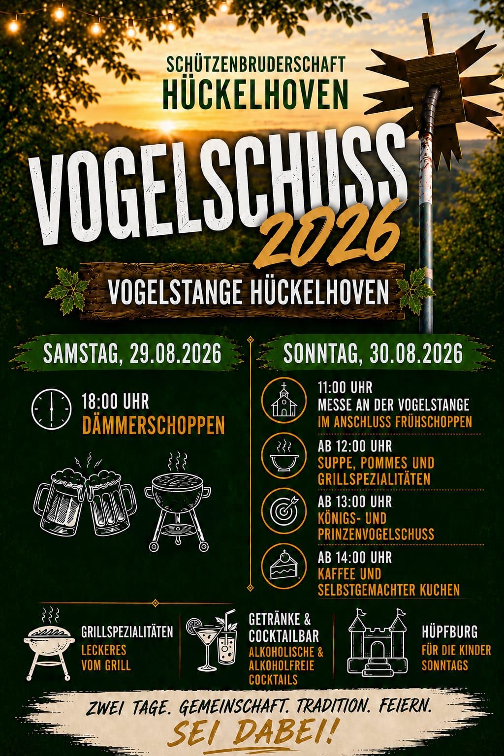 Vogelschuß der Schützenbruderschaft Hückelhoven auf der Vogelstange